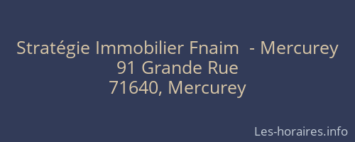 Stratégie Immobilier Fnaim  - Mercurey