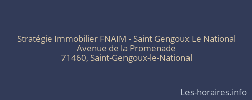 Stratégie Immobilier FNAIM - Saint Gengoux Le National