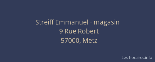 Streiff Emmanuel - magasin