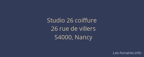 Studio 26 coiffure