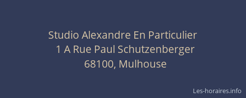 Studio Alexandre En Particulier