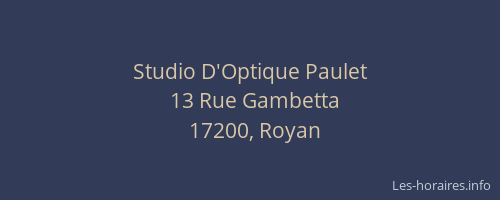 Studio D'Optique Paulet