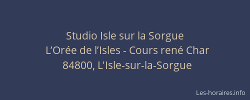 Studio Isle sur la Sorgue
