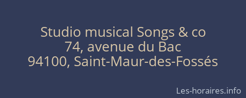 Studio musical Songs & co