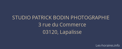 STUDIO PATRICK BODIN PHOTOGRAPHIE