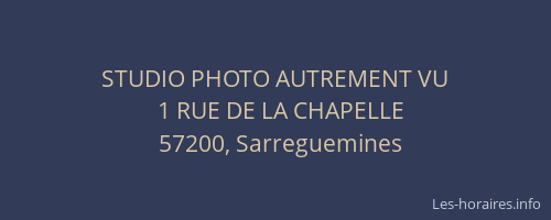 STUDIO PHOTO AUTREMENT VU