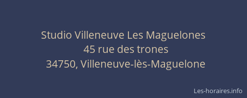 Studio Villeneuve Les Maguelones