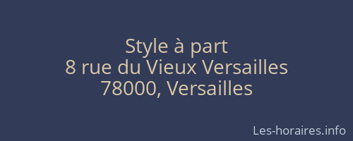 Style à part