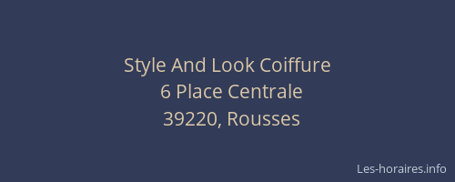 Style And Look Coiffure