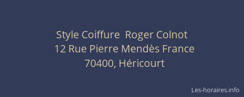 Style Coiffure  Roger Colnot