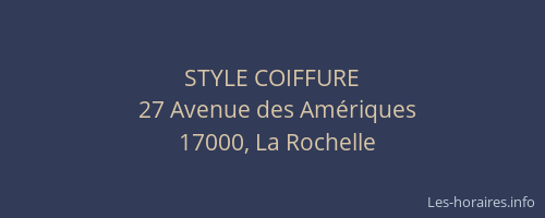 STYLE COIFFURE