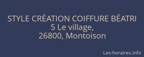 STYLE CRÉATION COIFFURE BÉATRI