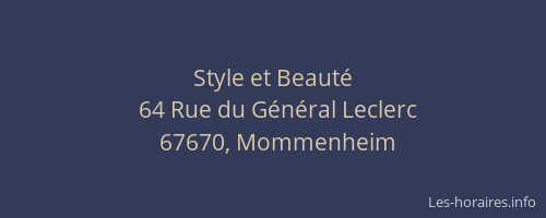 Style et Beauté
