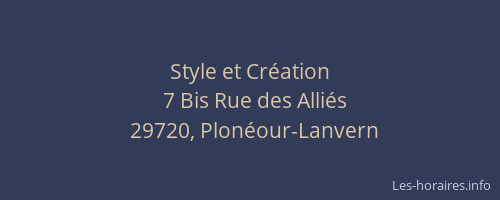 Style et Cr&eacute;ation