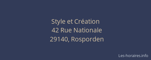 Style et Cr&eacute;ation