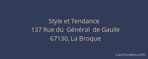 Style et Tendance