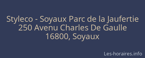 Styleco - Soyaux Parc de la Jaufertie