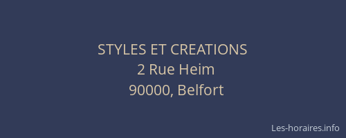 STYLES ET CREATIONS