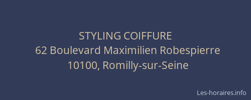 STYLING COIFFURE