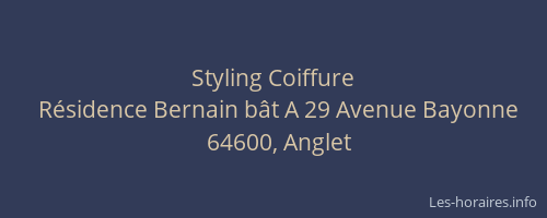 Styling Coiffure