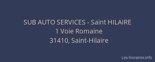 SUB AUTO SERVICES - Saint HILAIRE