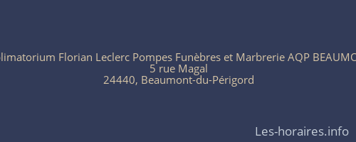Sublimatorium Florian Leclerc Pompes Funèbres et Marbrerie AQP BEAUMONT
