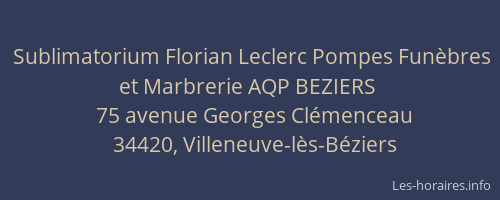 Sublimatorium Florian Leclerc Pompes Funèbres et Marbrerie AQP BEZIERS
