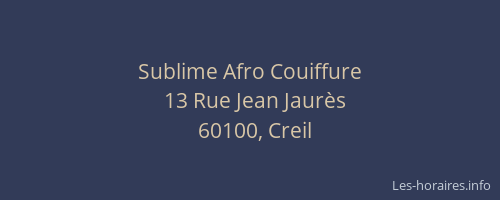 Sublime Afro Couiffure