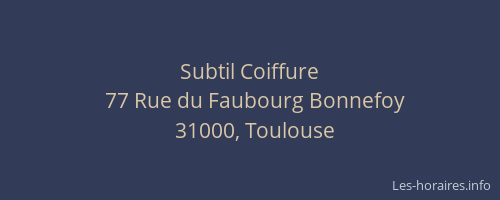 Subtil Coiffure