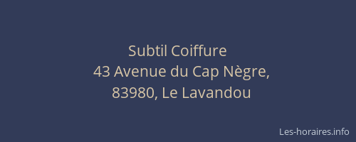 Subtil Coiffure