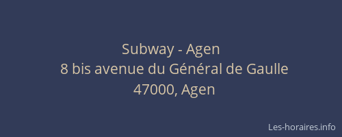 Subway - Agen