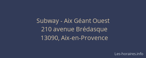 Subway - Aix Géant Ouest
