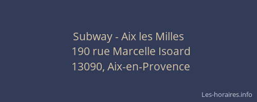 Subway - Aix les Milles