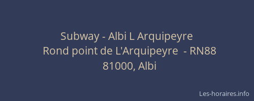 Subway - Albi L Arquipeyre