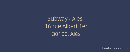 Subway - Ales