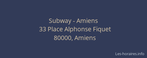 Subway - Amiens