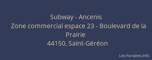 Subway - Ancenis