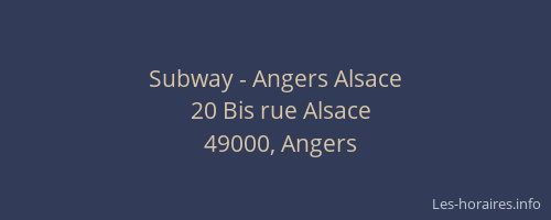 Subway - Angers Alsace