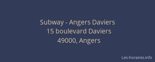 Subway - Angers Daviers