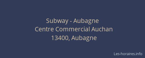 Subway - Aubagne