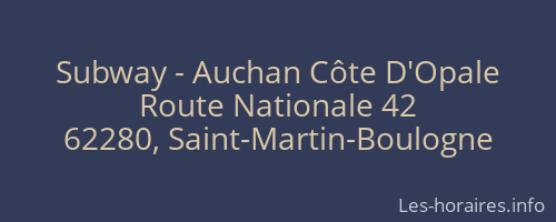 Subway - Auchan Côte D'Opale
