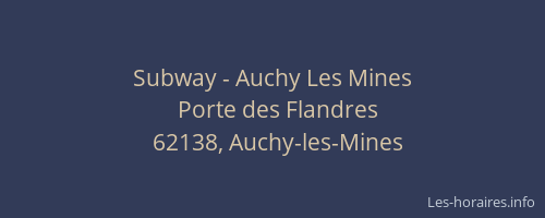 Subway - Auchy Les Mines