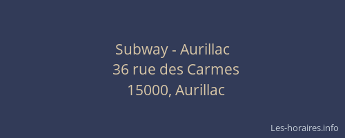 Subway - Aurillac