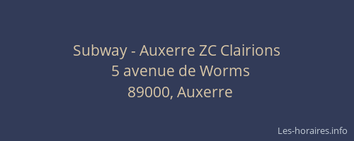 Subway - Auxerre ZC Clairions