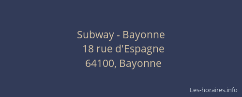 Subway - Bayonne