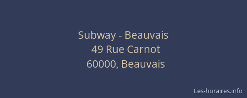 Subway - Beauvais