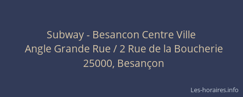 Subway - Besancon Centre Ville