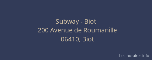 Subway - Biot
