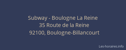 Subway - Boulogne La Reine