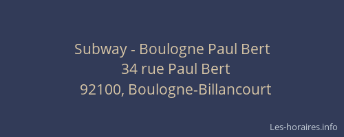 Subway - Boulogne Paul Bert